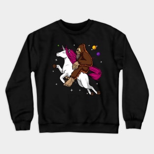 Bigfoot Riding Unicorn Crewneck Sweatshirt